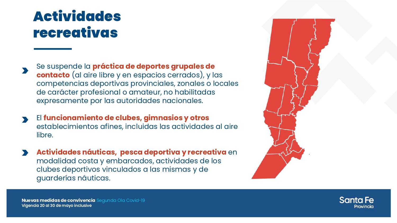 Las nuevas restricciones en el deporte y recreación de los santafesino
