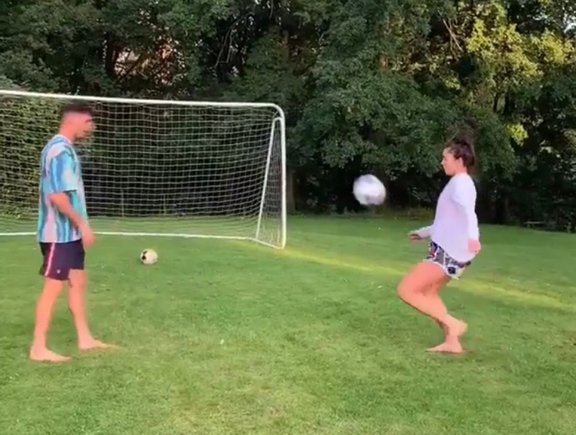 Video: el Pipa Alario y la leona Agus Albertario esta vez compartieron deporte