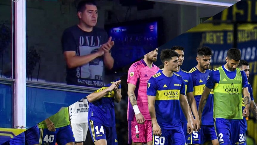Riquelme con los jugadores en el vestuario: ¿Qué pasó?