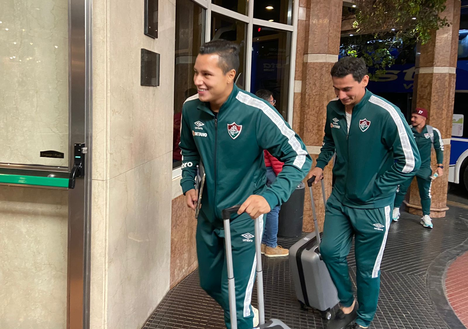 Los jugadores de Fluminense que llegaron a Santa Fe para el choque con Unión