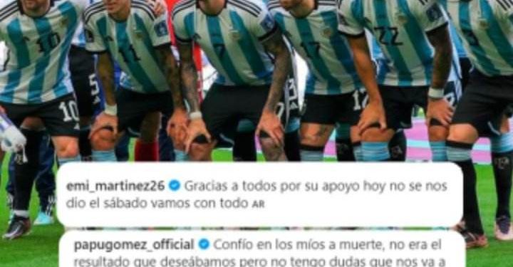 Los posteos de los jugadores de la Selección tras la derrota en el debut