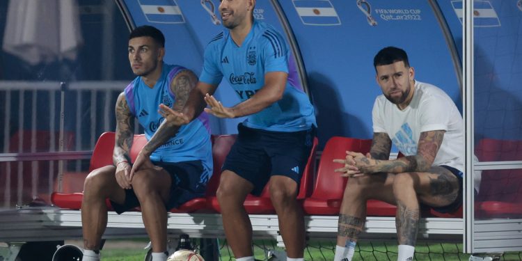 El Kun Agüero estuvo presente en el entrenamiento de la Selección