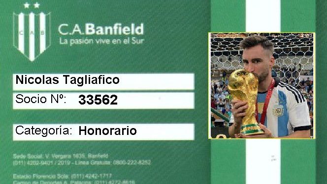 Tagliafico fue declarado como socio honorario de Banfield