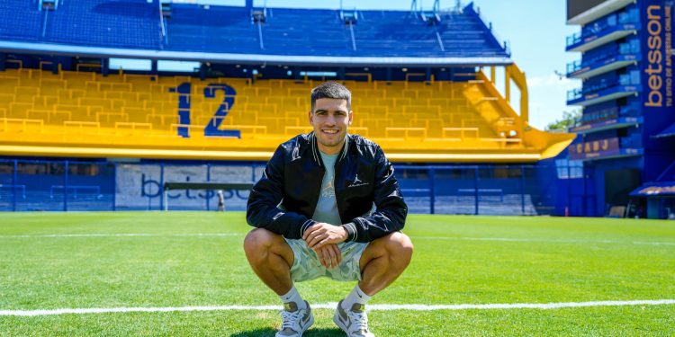 Antes de debutar en el Argentina Open, Carlos Alcaraz visitó la Bombonera