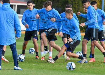 Jero Dómina tuvo su primer entrenamiento con la Sub 20 de Argentina