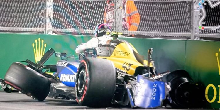 Colapinto chocó feo en la clasificación del GP de Las Vegas: ¿y ahora?