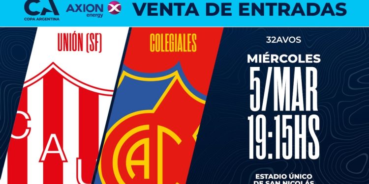 Venta de entradas para ver Unión-Colegiales por Copa Argentina
