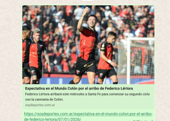 Colón: Enterate las novedades Sabaleras en nuestro canal de whatsapp