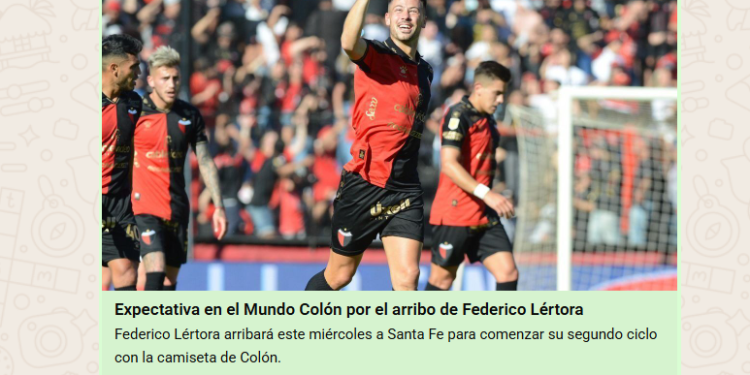 Colón: Enterate las novedades Sabaleras en nuestro canal de whatsapp